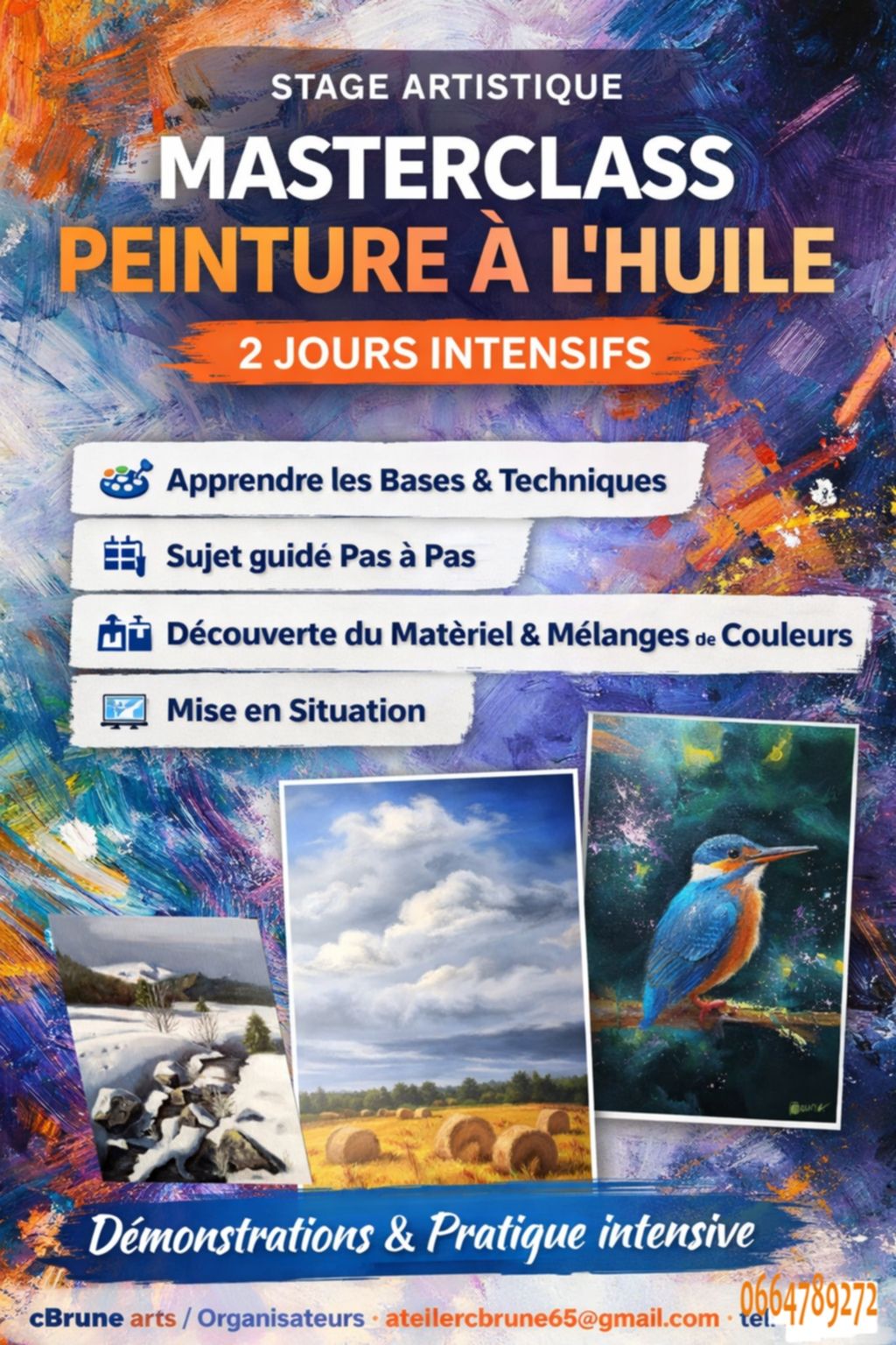 cours 2 jours stage PEINTURE HUILE